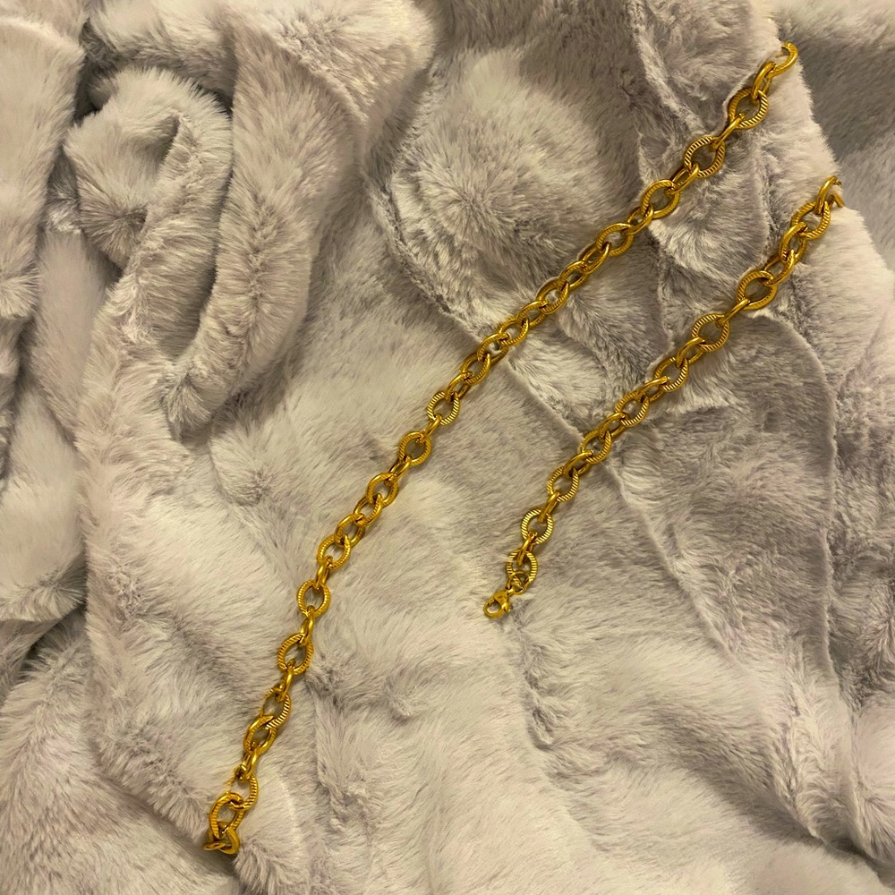 SOLD OUT! Ellie Vail Necklace & Bracelet Flat Textured Chain